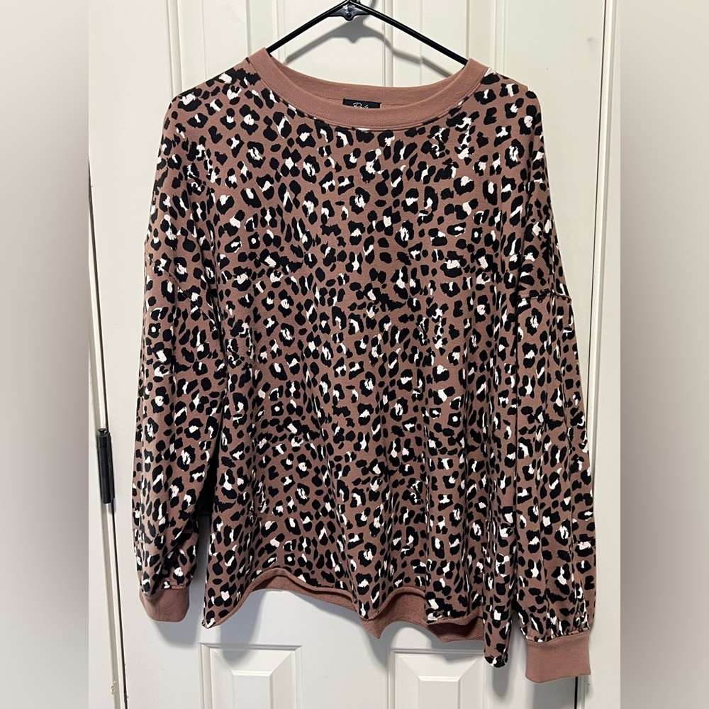 Rails Brown Leopard Print Sweatshirt